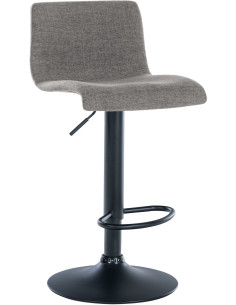 Tabouret de bar minimaliste en Tissu Gris clair Métal Noir Selvyn - 1