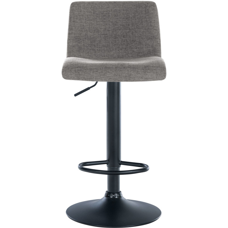 Tabouret de bar minimaliste en Tissu Gris clair Métal Noir Selvyn - 2
