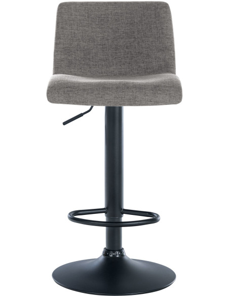 Tabouret de bar minimaliste en Tissu Gris clair Métal Noir Selvyn - 2