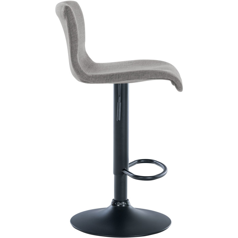 Tabouret de bar minimaliste en Tissu Gris clair Métal Noir Selvyn - 3