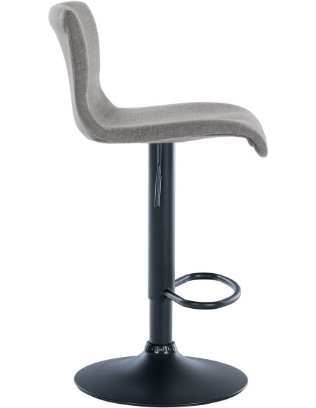 Tabouret de bar minimaliste en Tissu Gris clair Métal Noir Selvyn - 3