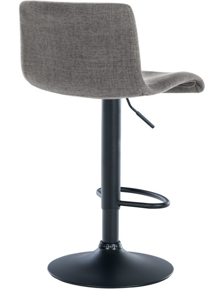 Tabouret de bar minimaliste en Tissu Gris clair Métal Noir Selvyn - 4