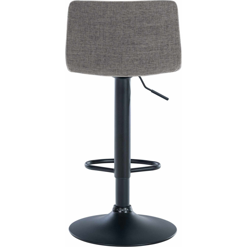 Tabouret de bar minimaliste en Tissu Gris clair Métal Noir Selvyn - 5
