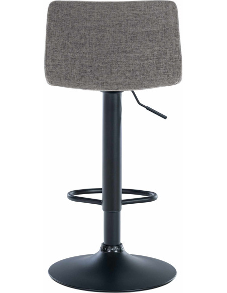 Tabouret de bar minimaliste en Tissu Gris clair Métal Noir Selvyn - 5