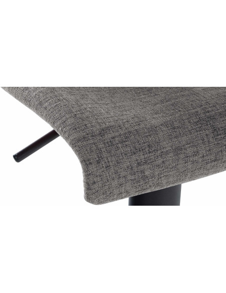 Tabouret de bar minimaliste en Tissu Gris clair Métal Noir Selvyn - 6