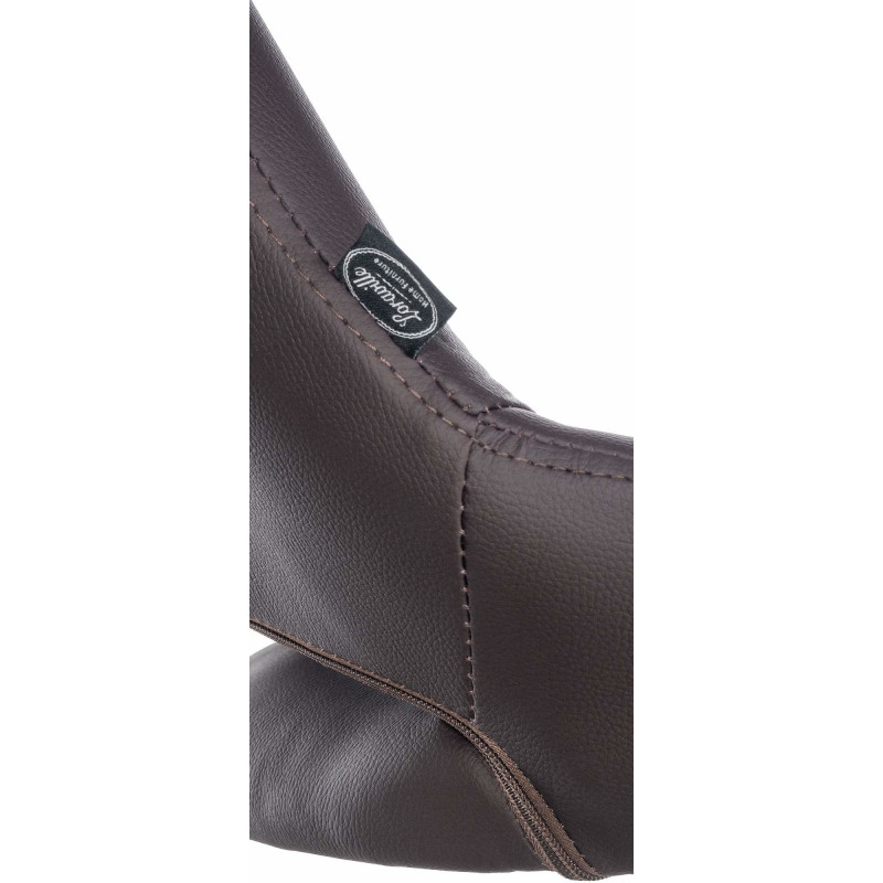 Tabouret de bar réglable pivotant en Polyuréthane Marron Métal Noir Kelran - 6