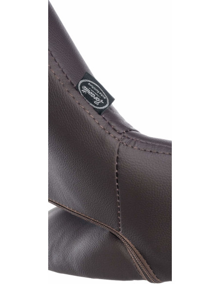 Tabouret de bar réglable pivotant en Polyuréthane Marron Métal Noir Kelran - 6