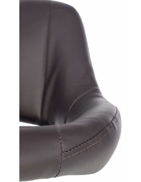 Tabouret de bar réglable pivotant en Polyuréthane Marron Métal Noir Kelran - 7