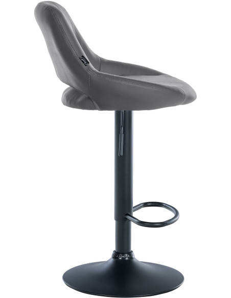 Tabouret de bar réglable pivotant en Polyuréthane Gris Métal Noir Kelran - 3
