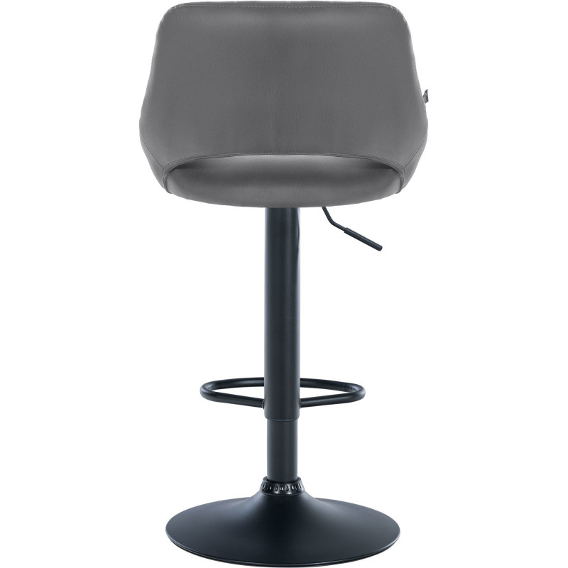 Tabouret de bar réglable pivotant en Polyuréthane Gris Métal Noir Kelran - 5