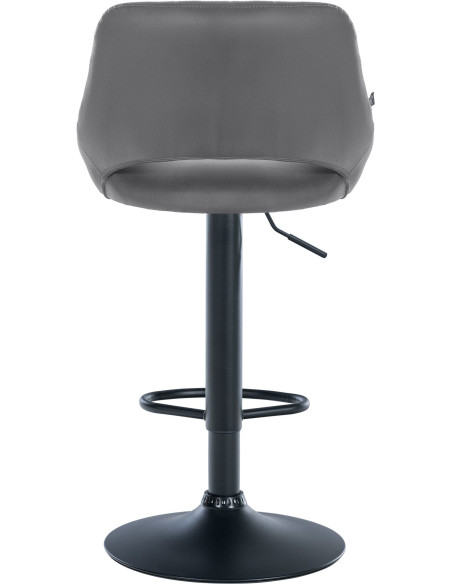 Tabouret de bar réglable pivotant en Polyuréthane Gris Métal Noir Kelran - 5