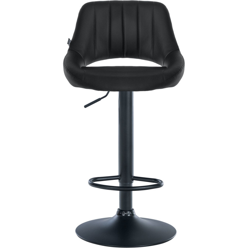 Tabouret de bar réglable pivotant en Polyuréthane Noir Métal Noir Kelran - 2