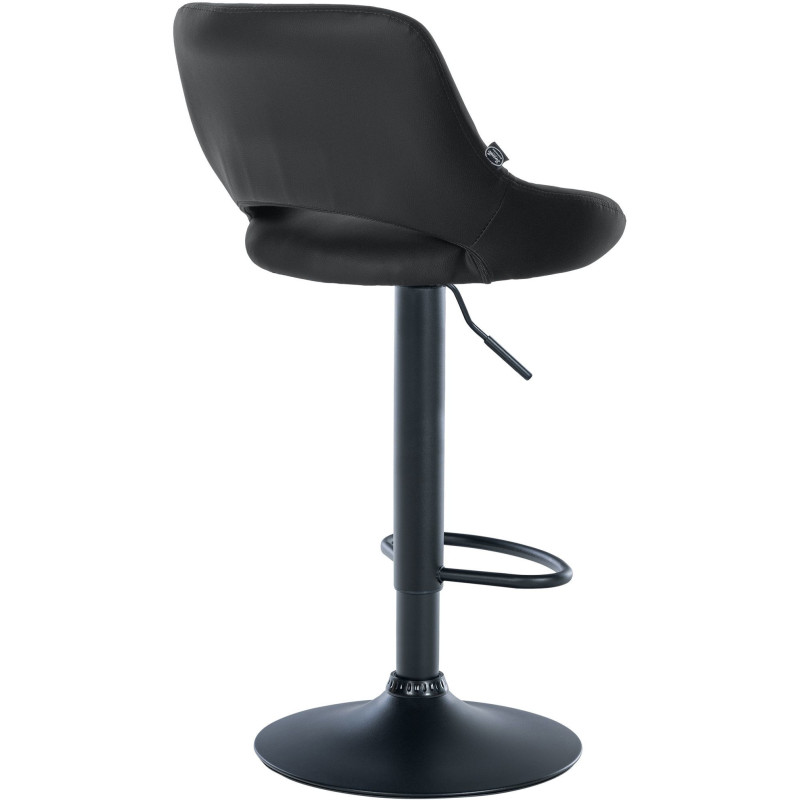 Tabouret de bar réglable pivotant en Polyuréthane Noir Métal Noir Kelran - 4