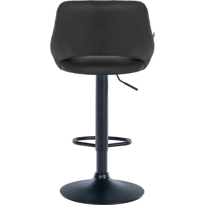 Tabouret de bar réglable pivotant en Polyuréthane Noir Métal Noir Kelran - 5