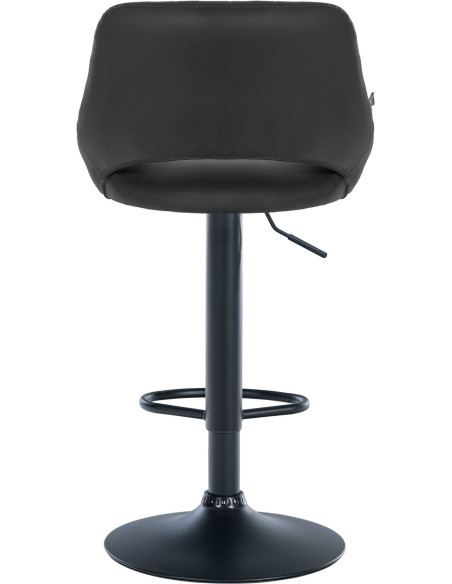Tabouret de bar réglable pivotant en Polyuréthane Noir Métal Noir Kelran - 5