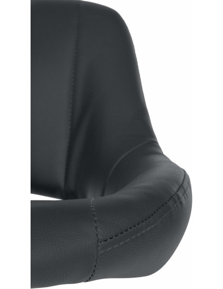 Tabouret de bar réglable pivotant en Polyuréthane Noir Métal Noir Kelran - 7