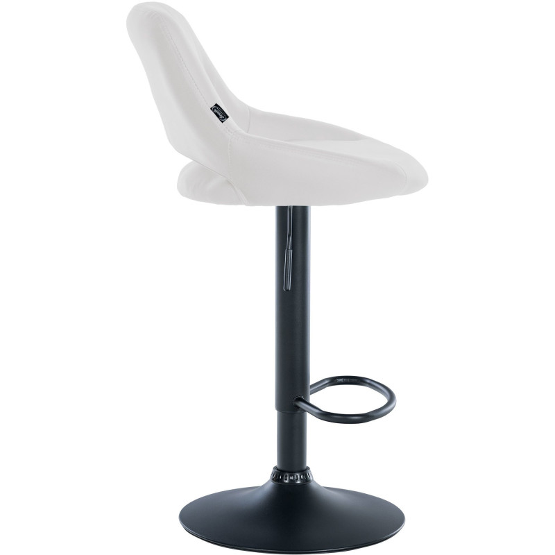 Tabouret de bar réglable pivotant en Polyuréthane Blanc Métal Noir Kelran - 3