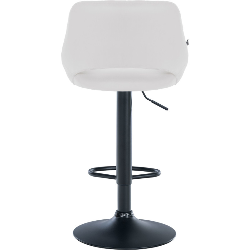 Tabouret de bar réglable pivotant en Polyuréthane Blanc Métal Noir Kelran - 5