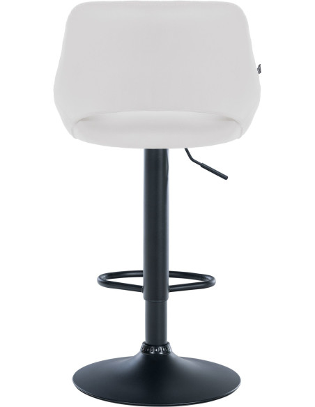 Tabouret de bar réglable pivotant en Polyuréthane Blanc Métal Noir Kelran - 5
