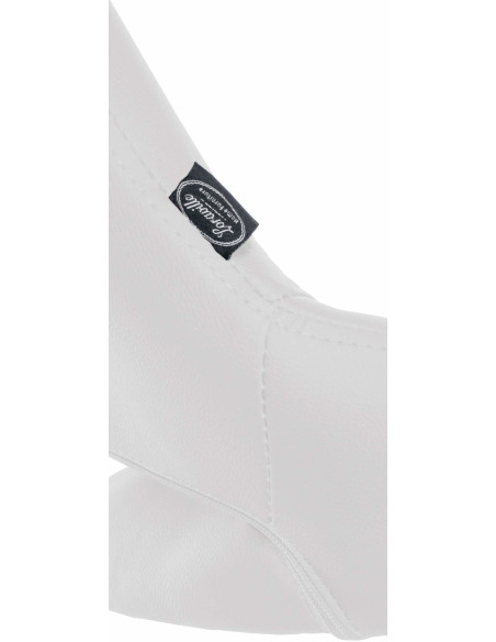 Tabouret de bar réglable pivotant en Polyuréthane Blanc Métal Noir Kelran - 6