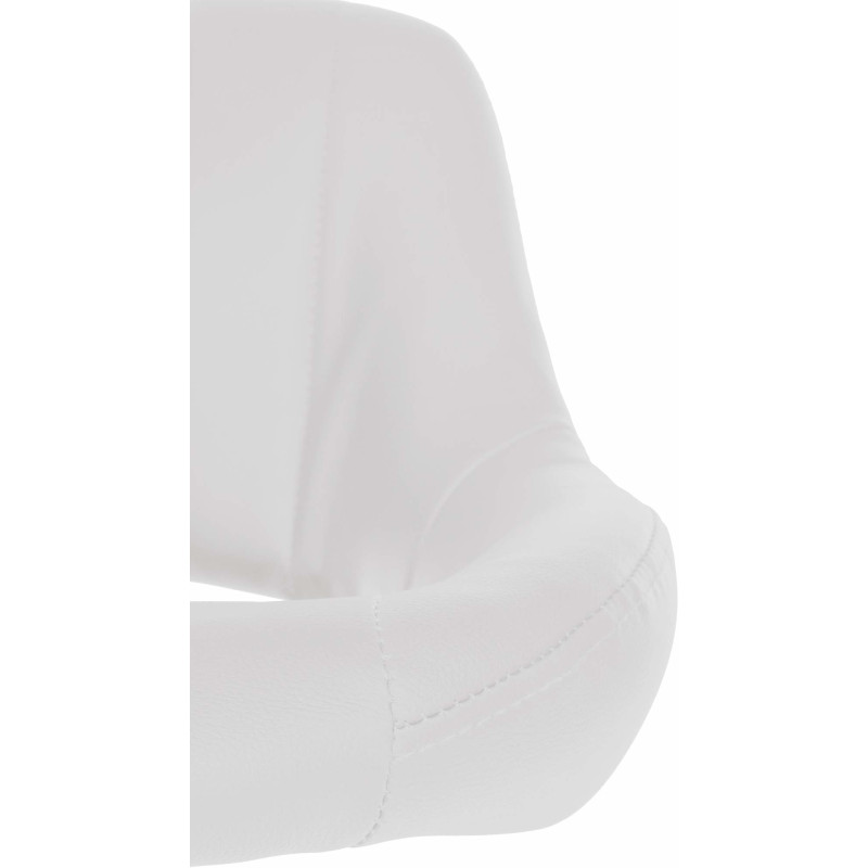 Tabouret de bar réglable pivotant en Polyuréthane Blanc Métal Noir Kelran - 7
