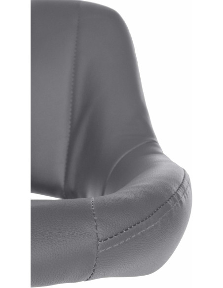 Tabouret de bar réglable pivotant en Polyuréthane Gris Métal Blanc Kelran - 7