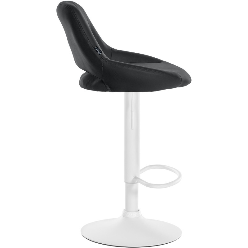 Tabouret de bar réglable pivotant en Polyuréthane Noir Métal Blanc Kelran - 3