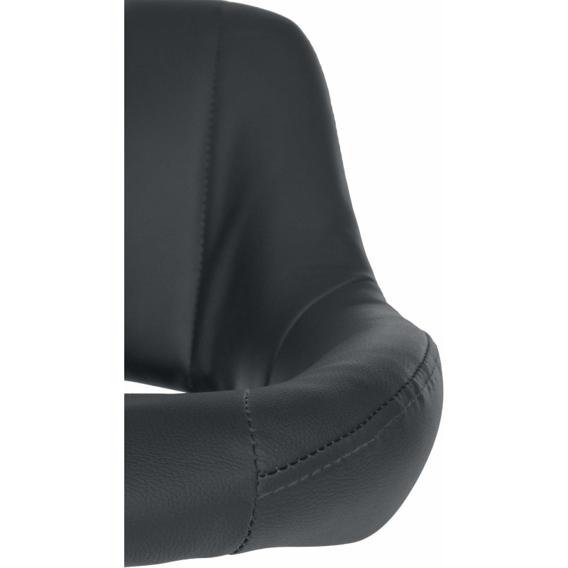 Tabouret de bar réglable pivotant en Polyuréthane Noir Métal Blanc Kelran - 7