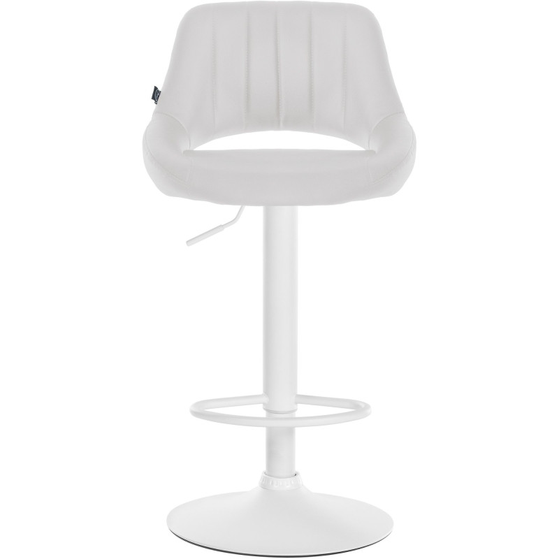 Tabouret de bar réglable pivotant en Polyuréthane Blanc Métal Blanc Kelran - 2