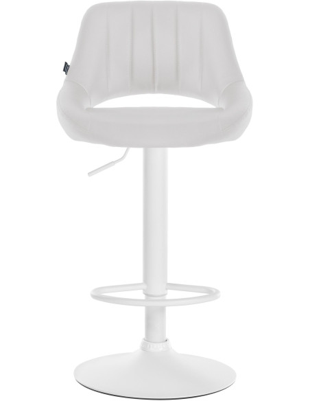 Tabouret de bar réglable pivotant en Polyuréthane Blanc Métal Blanc Kelran - 2