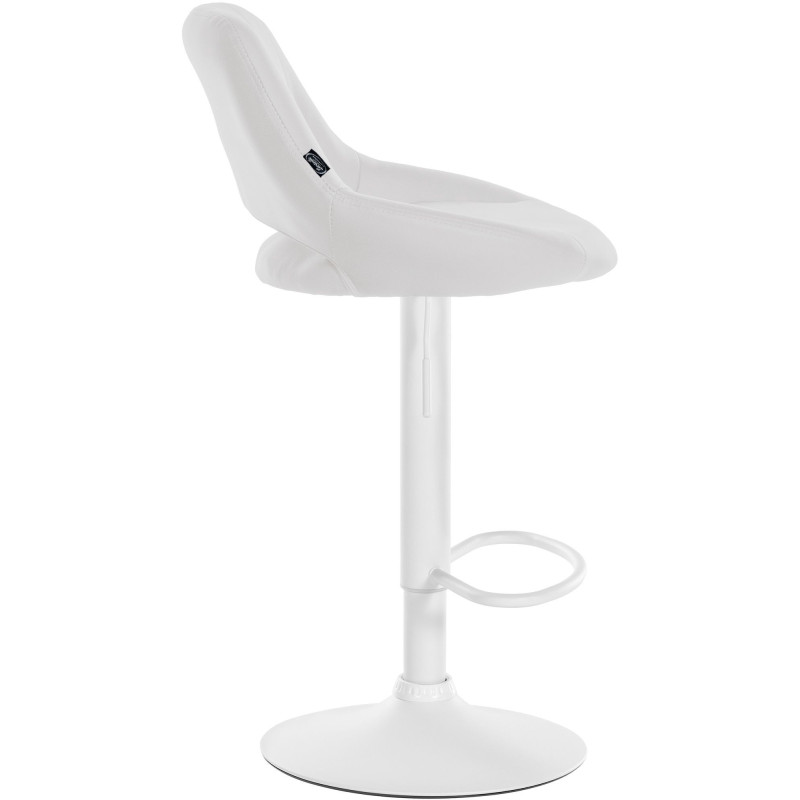 Tabouret de bar réglable pivotant en Polyuréthane Blanc Métal Blanc Kelran - 3