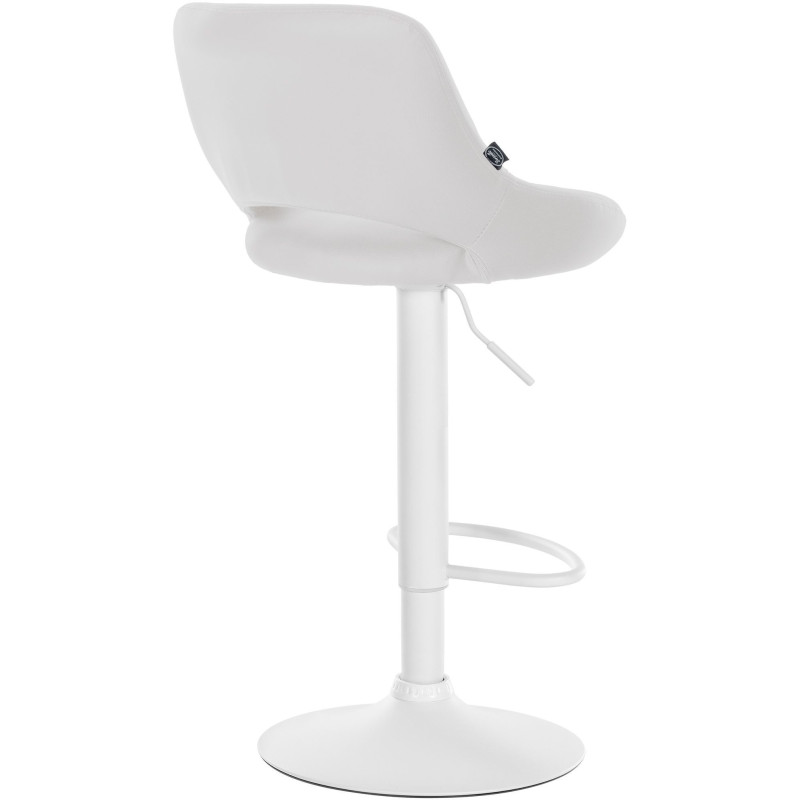 Tabouret de bar réglable pivotant en Polyuréthane Blanc Métal Blanc Kelran - 4