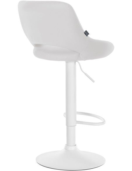Tabouret de bar réglable pivotant en Polyuréthane Blanc Métal Blanc Kelran - 4
