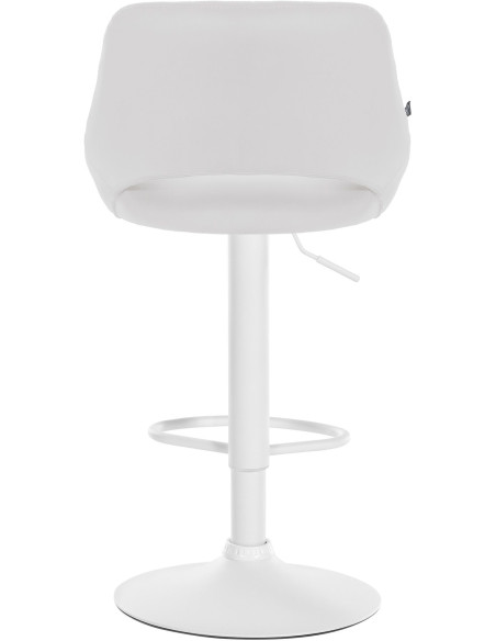 Tabouret de bar réglable pivotant en Polyuréthane Blanc Métal Blanc Kelran - 5