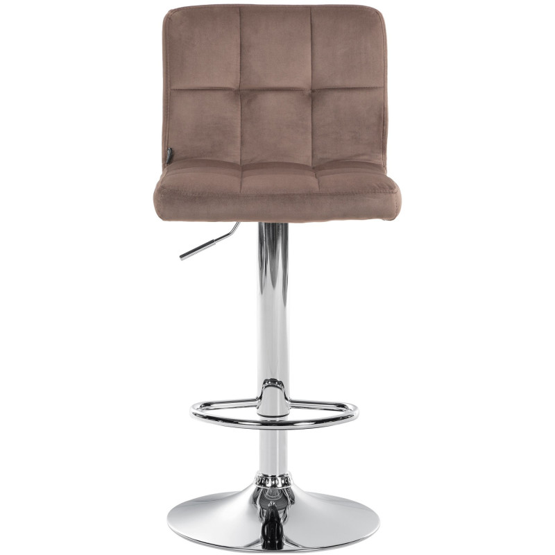 Tabouret de bar réglable en Velours Marron Métal Argenté Gorlin - 2