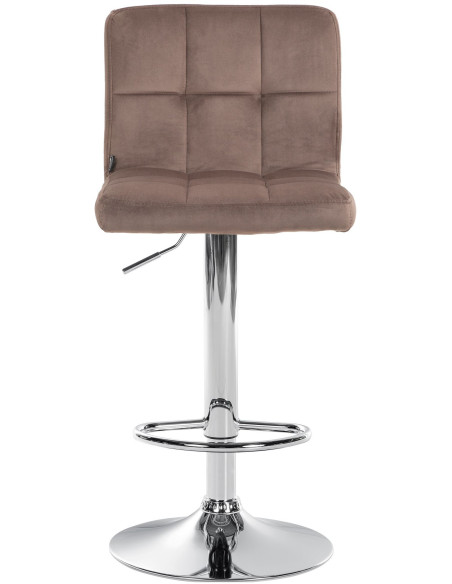 Tabouret de bar réglable en Velours Marron Métal Argenté Gorlin - 2