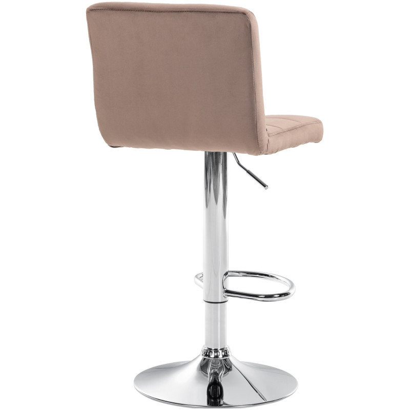 Tabouret de bar réglable en Velours Marron Métal Argenté Gorlin - 3