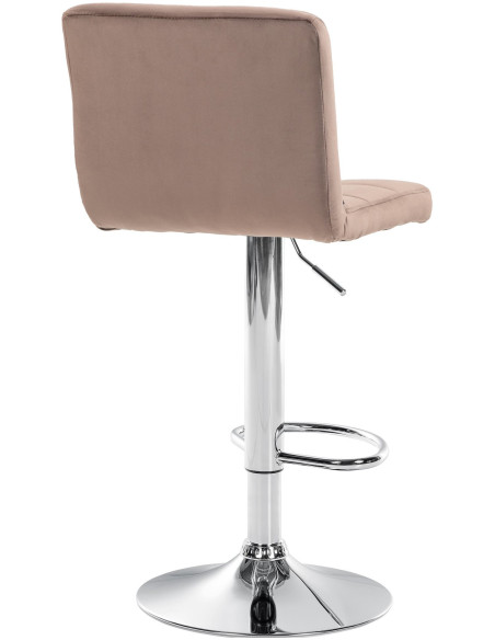 Tabouret de bar réglable en Velours Marron Métal Argenté Gorlin - 3