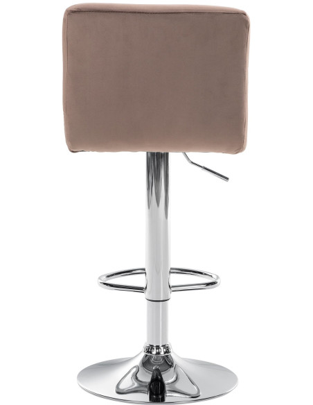 Tabouret de bar réglable en Velours Marron Métal Argenté Gorlin - 4
