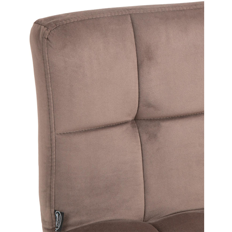 Tabouret de bar réglable en Velours Marron Métal Argenté Gorlin - 6