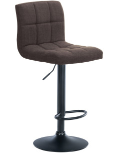 Tabouret de bar design en Tissu Marron Métal Noir Motif matelassé Tivran - 1