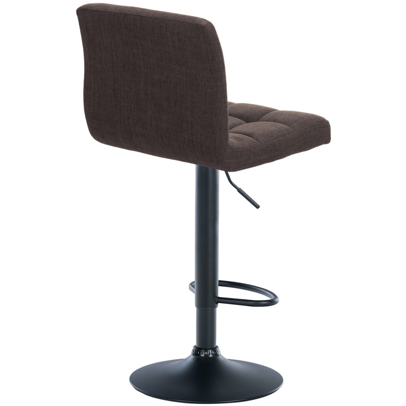 Tabouret de bar design en Tissu Marron Métal Noir Motif matelassé Tivran - 2