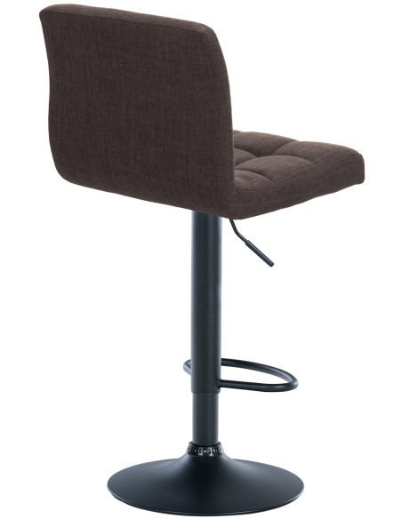 Tabouret de bar design en Tissu Marron Métal Noir Motif matelassé Tivran - 2