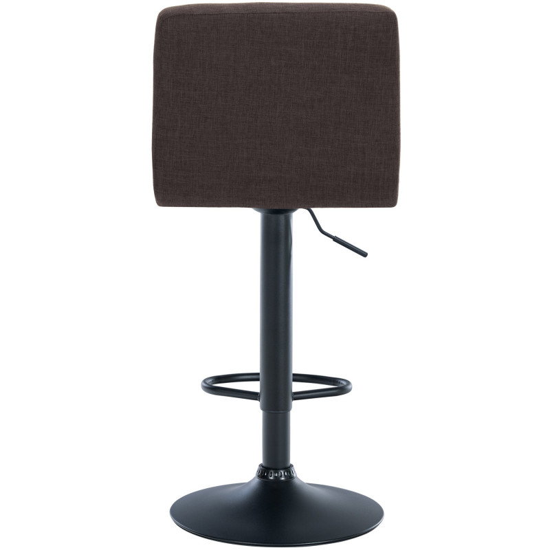 Tabouret de bar design en Tissu Marron Métal Noir Motif matelassé Tivran - 3