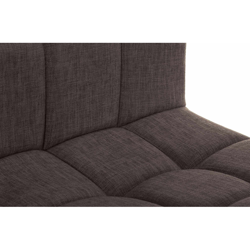 Tabouret de bar design en Tissu Marron Métal Noir Motif matelassé Tivran - 4