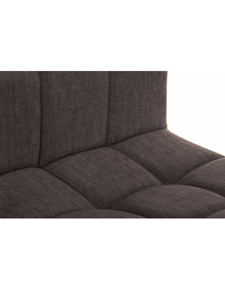 Tabouret de bar design en Tissu Marron Métal Noir Motif matelassé Tivran - 4