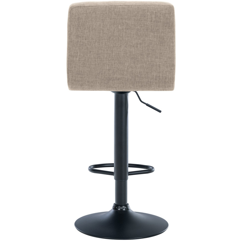Tabouret de bar design en Tissu Blanc crème Métal Noir Motif matelassé Tivran - 3