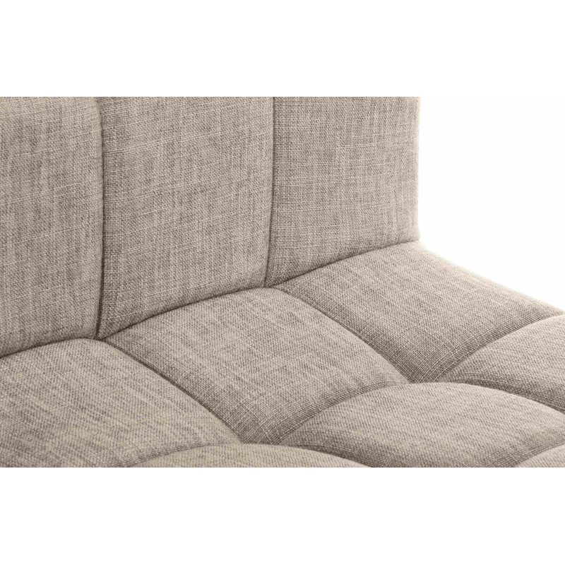 Tabouret de bar design en Tissu Blanc crème Métal Noir Motif matelassé Tivran - 4