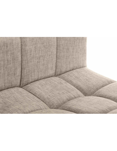 Tabouret de bar design en Tissu Blanc crème Métal Noir Motif matelassé Tivran - 4