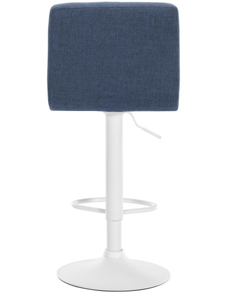Tabouret de bar design en Tissu Bleu Métal Blanc Motif matelassé Tivran - 3
